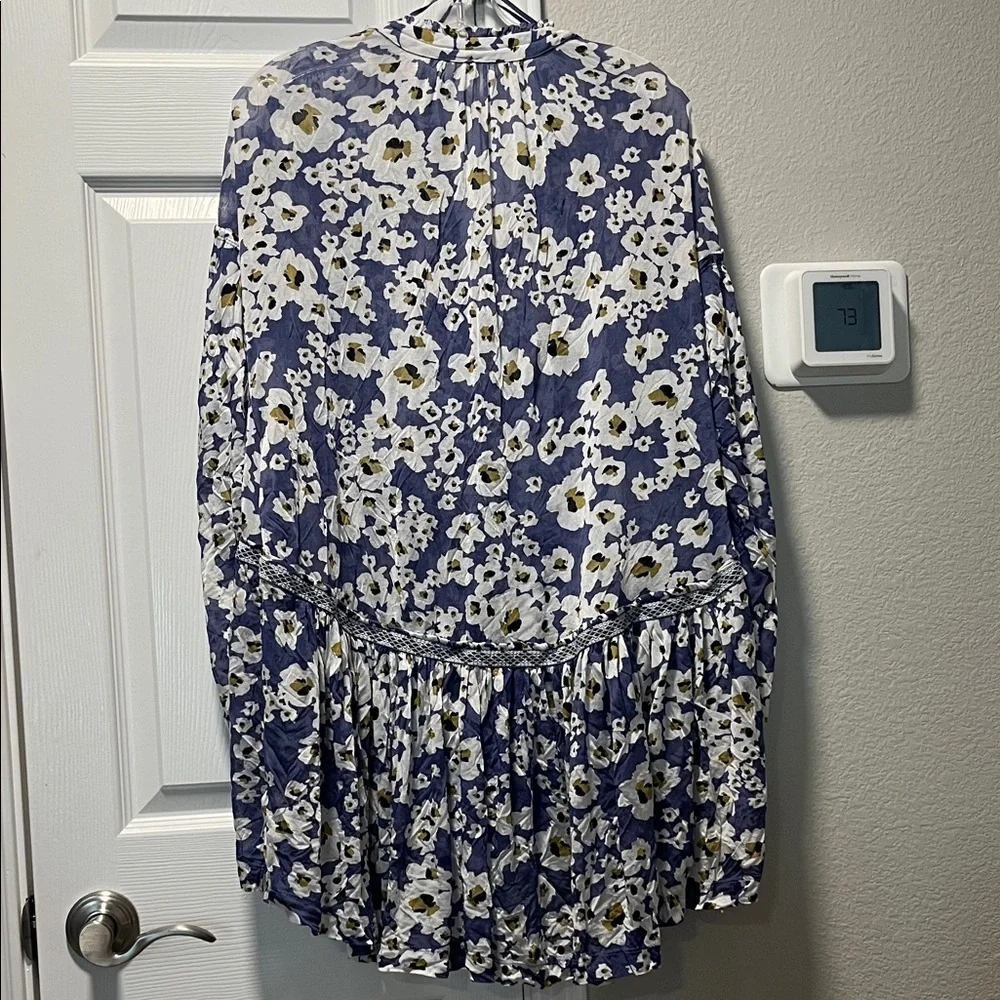 Free People Lavender Floral Long-Sleeve Tunic